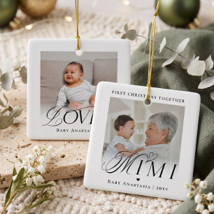 Mimis erstes Weihnachten Enkelkind Foto-Andenken Keramikornament