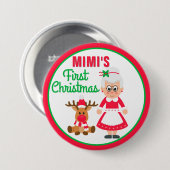 Mimis erstes Weihnachts-Button Button (Vorne & Hinten)
