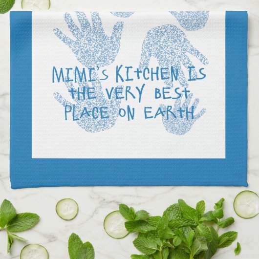 Mimis Küche Blue Großmutter Geschenk Geschirrtuch (Gefaltet)