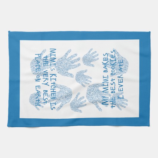 Mimis Küche Blue Großmutter Geschenk Geschirrtuch (Horizontal)