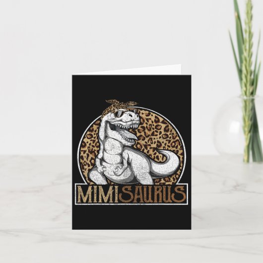 Mimisaurus Dinosaur Mimi Leopard Shirt Karte (Vorderseite)