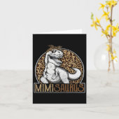 Mimisaurus Dinosaur Mimi Leopard Shirt Karte (Gelbe Blume)
