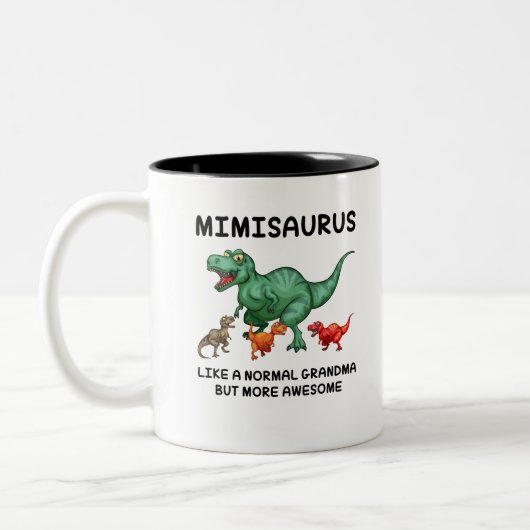 Mimisaurus wie ein normales Oma, aber Phantastisch Zweifarbige Tasse (Links)