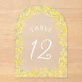 Mimosa Acrylic Table Number Acryleinladungen (Vorderseite)