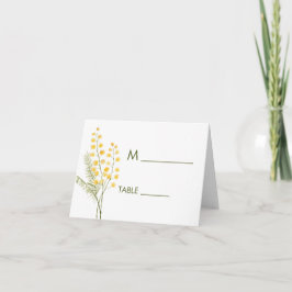 Mimosa Aquarell Blume Hochzeit Platzkarten Karte