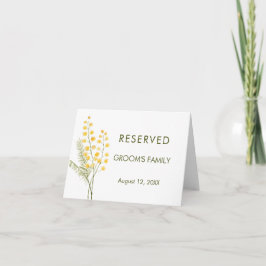 Mimosa Aquarell Blume Hochzeit Platzkarten Karte