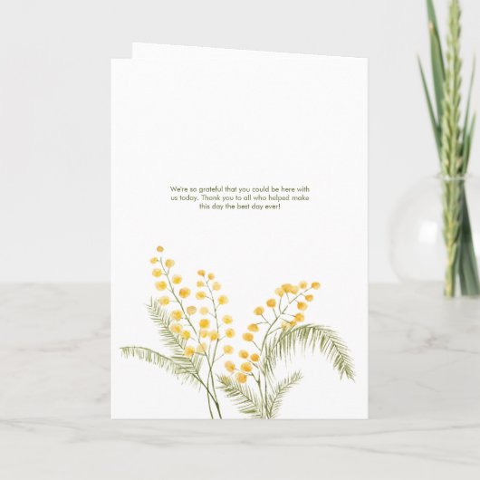 Mimosa Aquarell Blume Hochzeitsprogramm Programm (Rückseite)