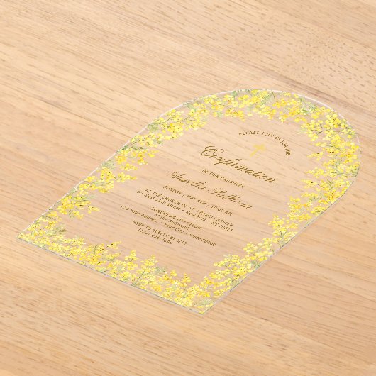 Mimosa Arch-Bestätigung Acryleinladungen (Ablage )