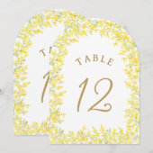 Mimosa Arch Table Number Einladung (Vorne/Hinten)