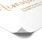 Mimosa Bar 8x10 Stilvolle Rose Gold Wedding Sign Poster (Ecke)