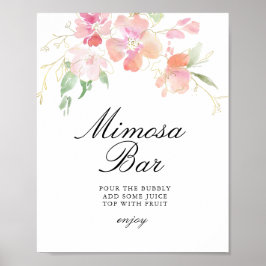 Mimosa-Bar aus goldfarbenem Brautparty Poster