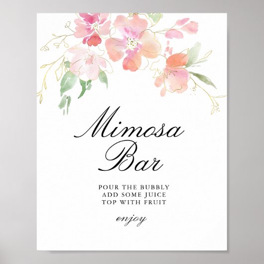 Mimosa-Bar aus goldfarbenem Brautparty Poster (Vorne)