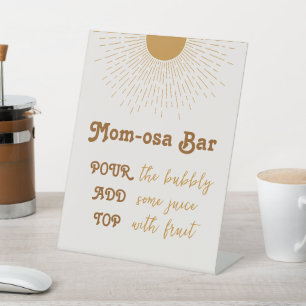 Mimosa Bar Baby Dusche kommt hier der Sohn Sockelschild