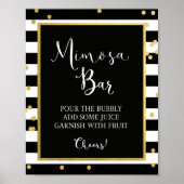 Mimosa Bar Black & Gold Sign Poster (Vorne)