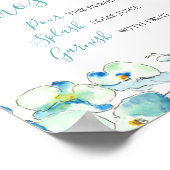 Mimosa Bar Blue Watercolor Blume Poster (Ecke)