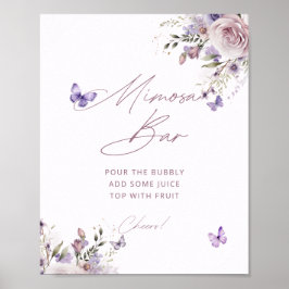 Mimosa Bar Brautparty Butterfly Poster