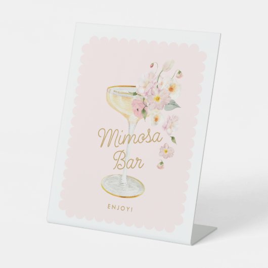 Mimosa Bar Brautparty Pedestal Zeichen Sockelschild (Vorderseite)