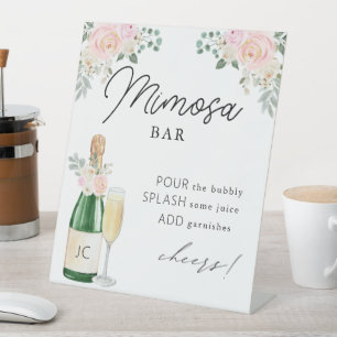 Mimosa Bar Brautparty Pedestal Zeichen Sockelschild
