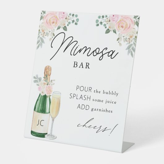 Mimosa Bar Brautparty Pedestal Zeichen Sockelschild (Vorderseite)