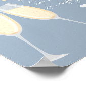 Mimosa Bar Brautparty Wedding Dusty Blue Sign Poster (Ecke)