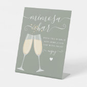 Mimosa Bar Brautparty Wedding Sage Green Sockelschild (Vorderseite)