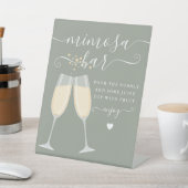 Mimosa Bar Brautparty Wedding Sage Green Sockelschild (In SItu)