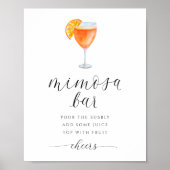 Mimosa Bar Brautparty Zeichenfarbe Poster (Vorne)