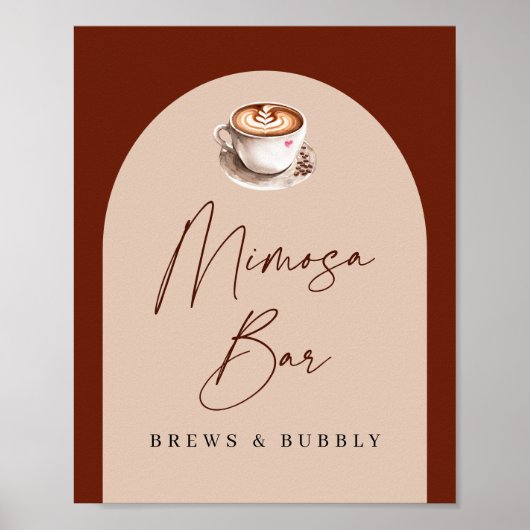 Mimosa Bar Brews and Bubbly Brautparty Poster (Vorne)
