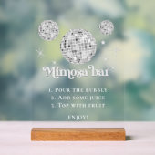 Mimosa Bar Bubbly Disco Ball Brautparty Acrylschild (Neutral)