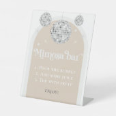 Mimosa Bar Bubbly Disco Ball Brautparty Sockelschild (Vorderseite)