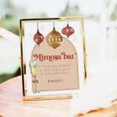 Mimosa Bar Bubbly Retro Bauble Christmas Bridal Poster