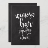Mimosa Bar Chalkboard Erschwingliches Hochzeitszei Einladung (Vorne/Hinten)
