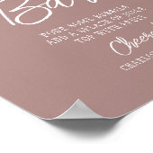 Mimosa Bar Cheers Moderne Script Rose Gold Poster (Ecke)