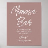 Mimosa Bar Cheers Moderne Script Rose Gold Poster (Vorne)