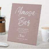 Mimosa Bar Cheers Moderne Script Rose Gold Sockelschild (In Situ)