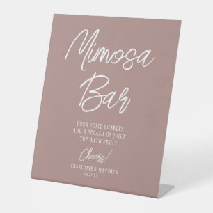 Mimosa Bar Cheers Moderne Script Rose Gold Sockelschild