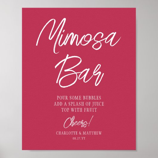 Mimosa Bar Cheers Modernes Drehbuch Viva Magenta Poster (Vorne)
