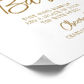 Mimosa Bar Cheers Modernes handgeschriebenes Gold Poster (Ecke)