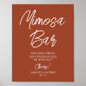 Mimosa Bar Cheers Modernes Skriptkopper Poster (Vorne)