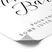 Mimosa Bar Chic Brautparty oder Hochzeitszeichen Poster (Ecke)