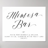 Mimosa Bar Chic Brautparty oder Hochzeitszeichen Poster (Vorne)