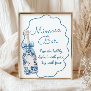 Mimosa Bar Chinoiserie Boots Brautparty Poster