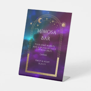 Mimosa-Bar Cosmic Purple Sonne Mond Sterne Sockelschild
