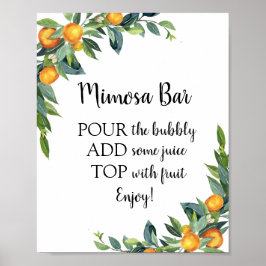 Mimosa Bar Drink Sign Poster