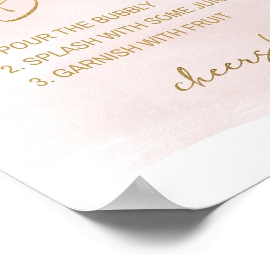 Mimosa Bar Duschgel Wasserfarbendusche & goldene F Poster (Ecke)