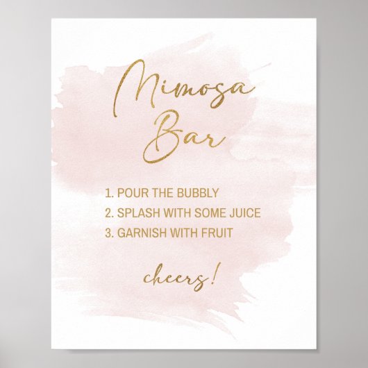 Mimosa Bar Duschgel Wasserfarbendusche & goldene F Poster (Vorne)