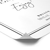 Mimosa Bar Elegantes Schwarz-Weiß-Brautparty Poster (Ecke)