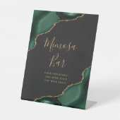 Mimosa Bar Emerald Green Gold Agate Dark Sockelschild (Vorderseite)