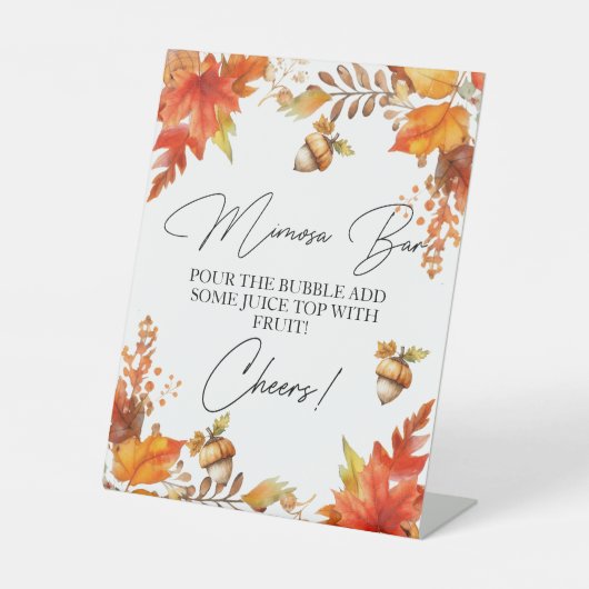 Mimosa Bar Fall Boho Brautparty Sockelschild (Vorderseite)