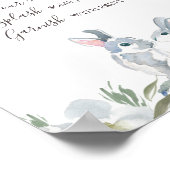 Mimosa Bar Floral Bunny Rabbit Party Poster (Ecke)